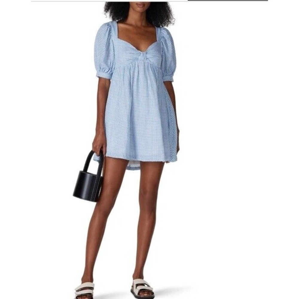 Blue Gingham Mini Dress